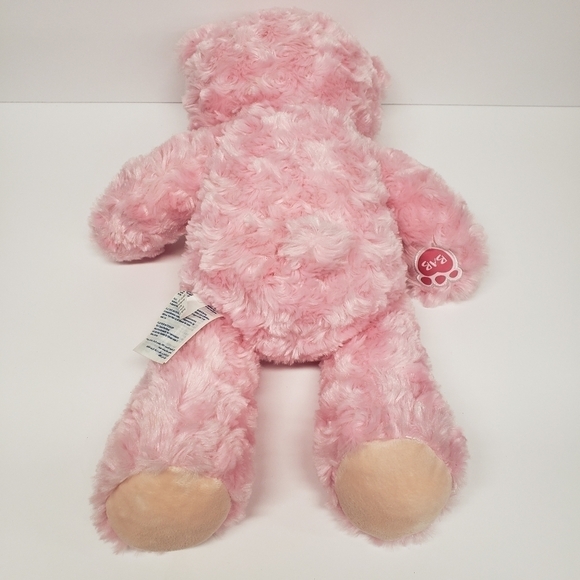 Build a Bear 16" Pink Peach Swirly Fur Blue Eyes Teddy Bear 2014 Plush - Picture 2 of 4